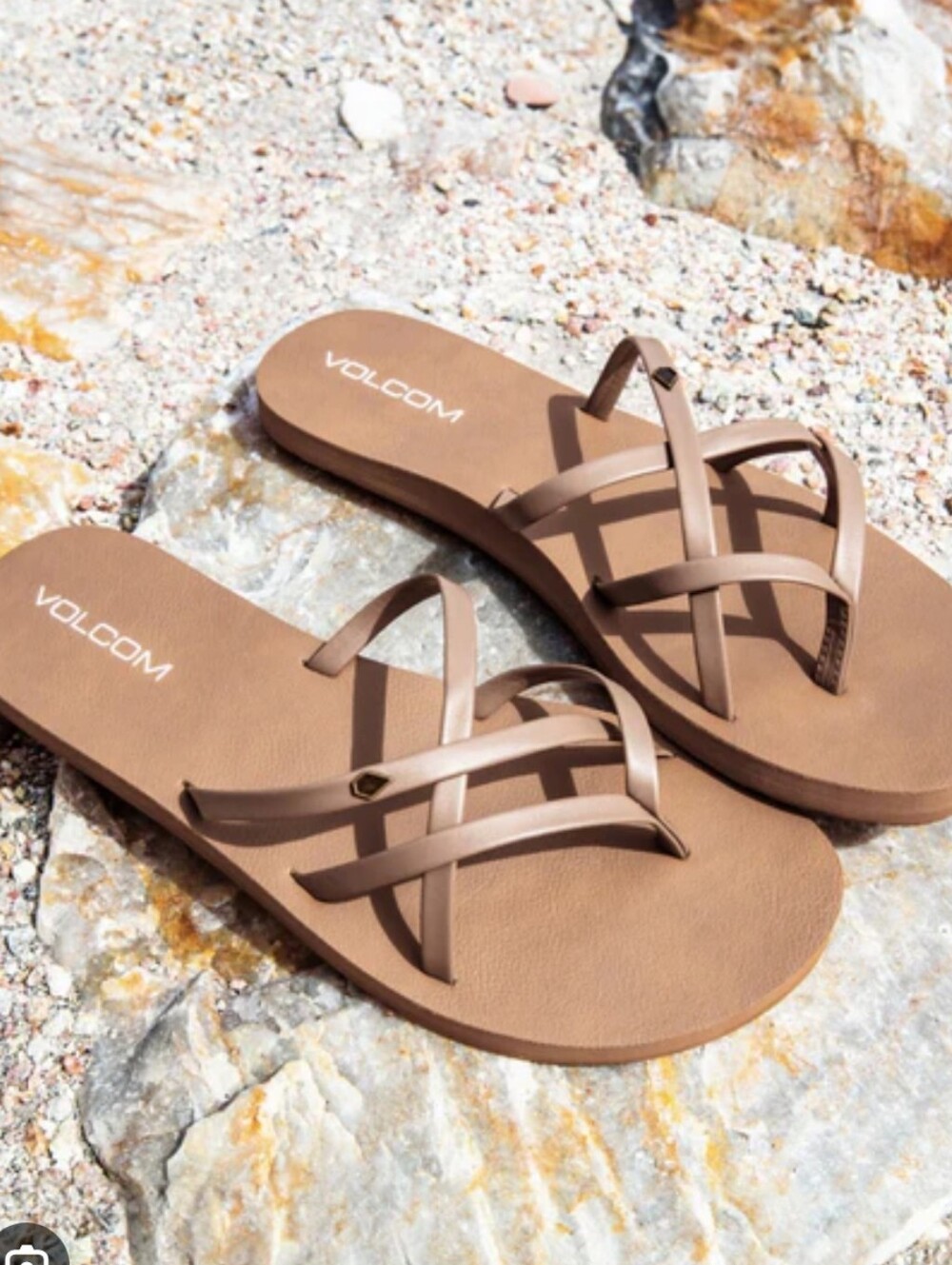 Volcom New School Women's Rose Gold Strappy Flip Sandals